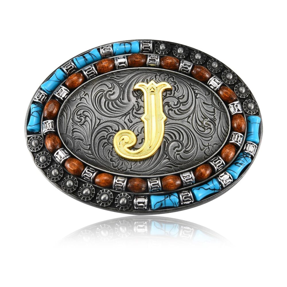 2800 Western Initial Letter ABC to XYZ Belt Buckle, Native American